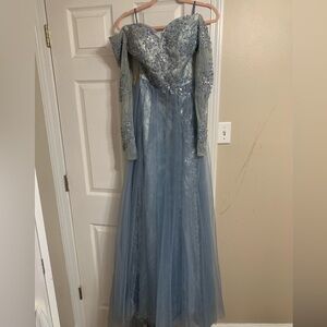 Long prom style dress with leg slit